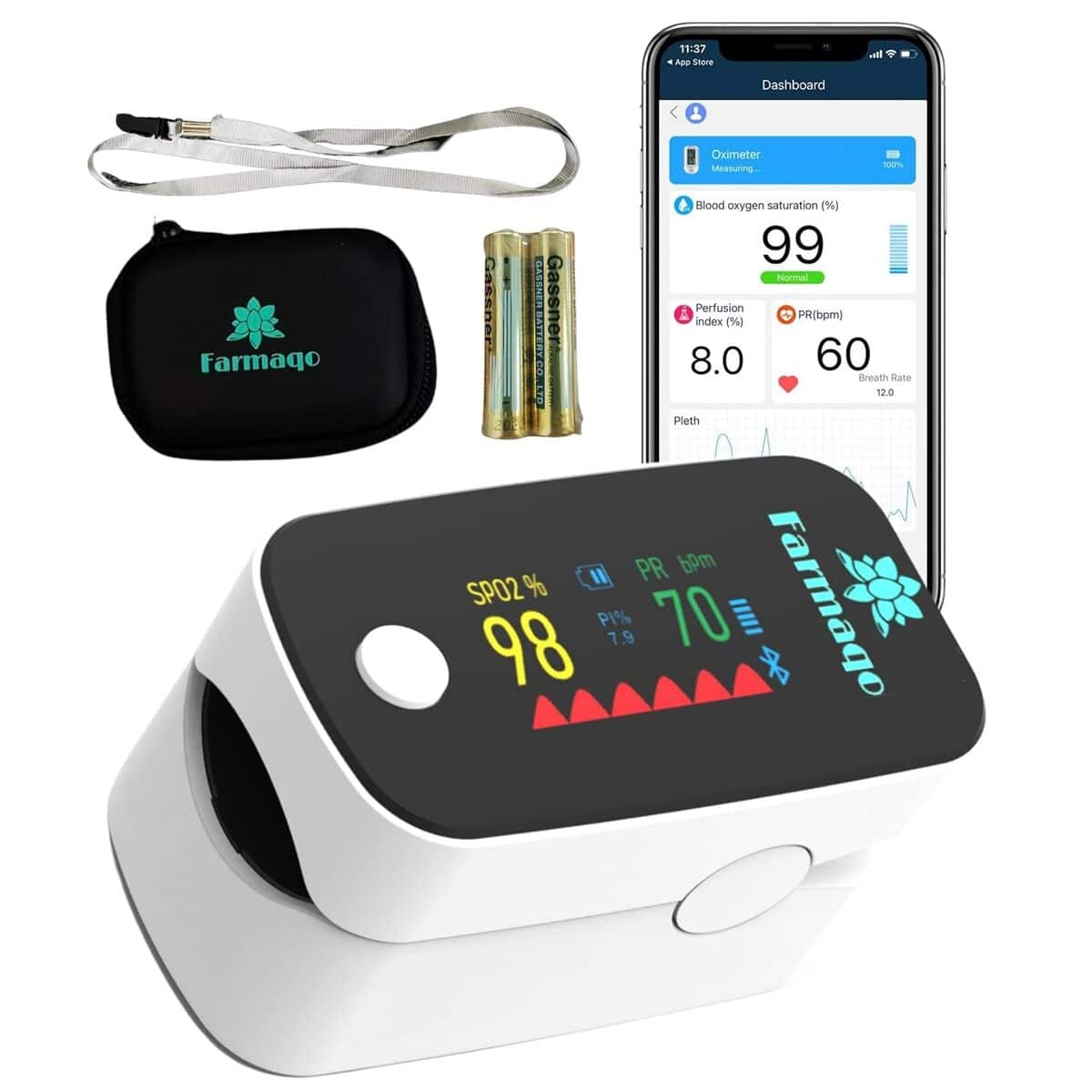 Test FARMAQO : oxymètre de doigt et Saturomètre, précision et Connectivité