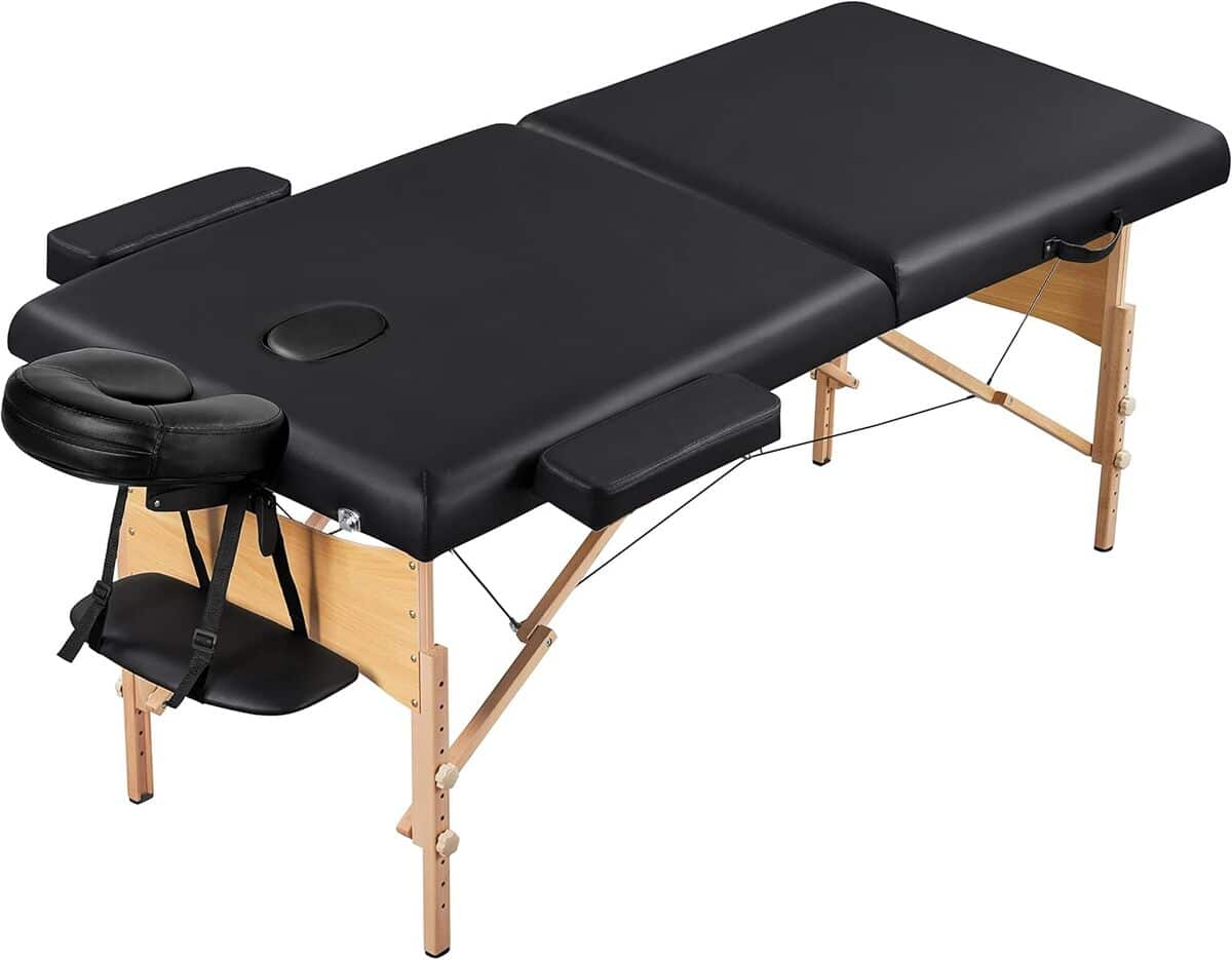 Test : table de massage pliante Yaheetech 70 cm en bois