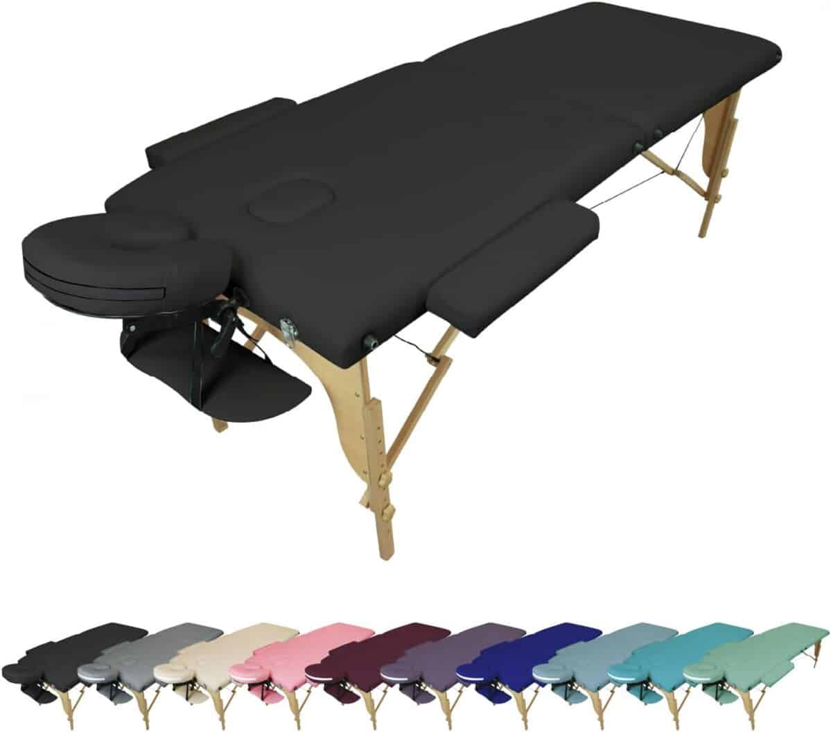 Test : table de massage Vivezen pliante 2 zones en bois