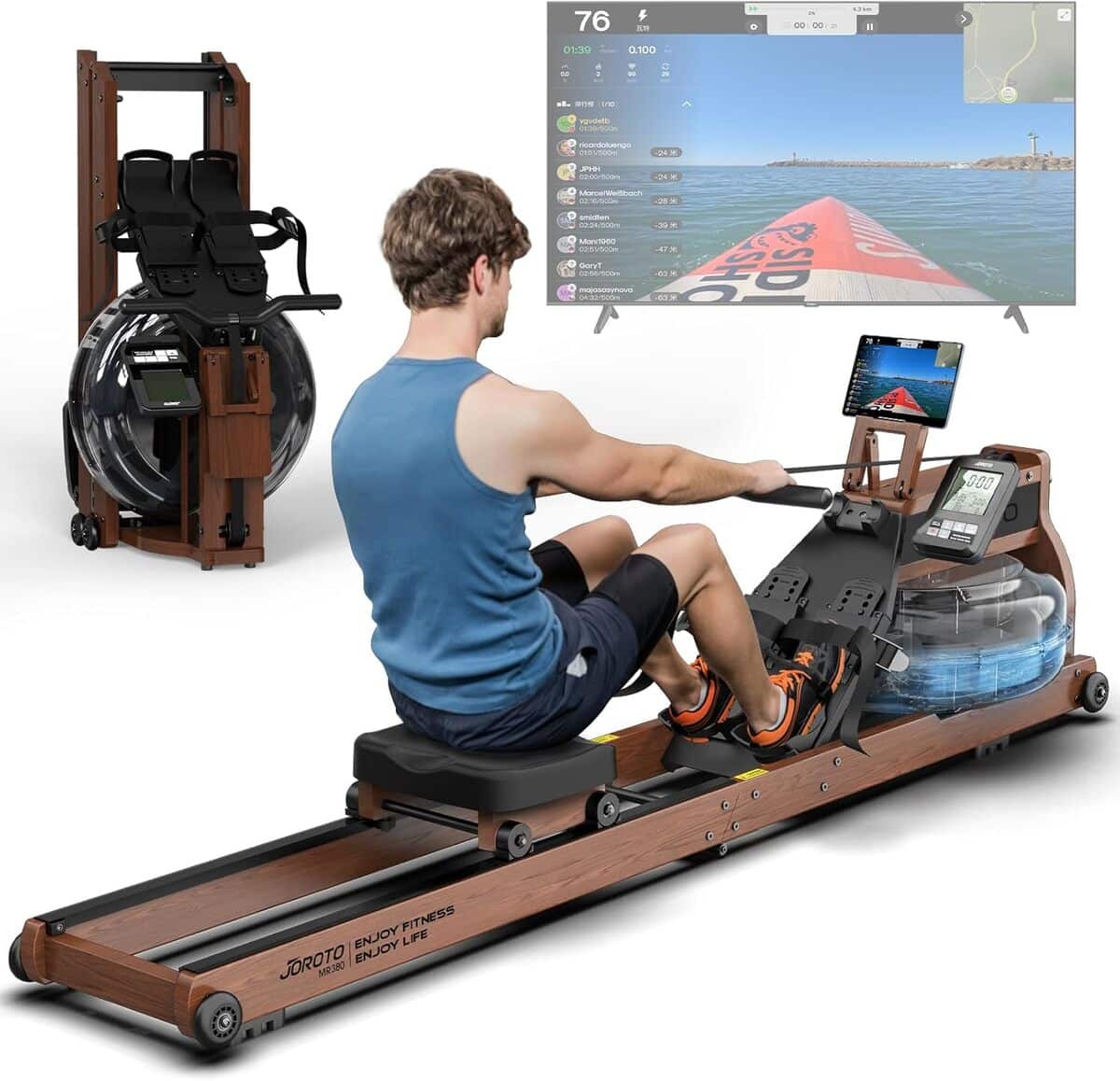 Test du rameur pliable en bois de chêne Joroto