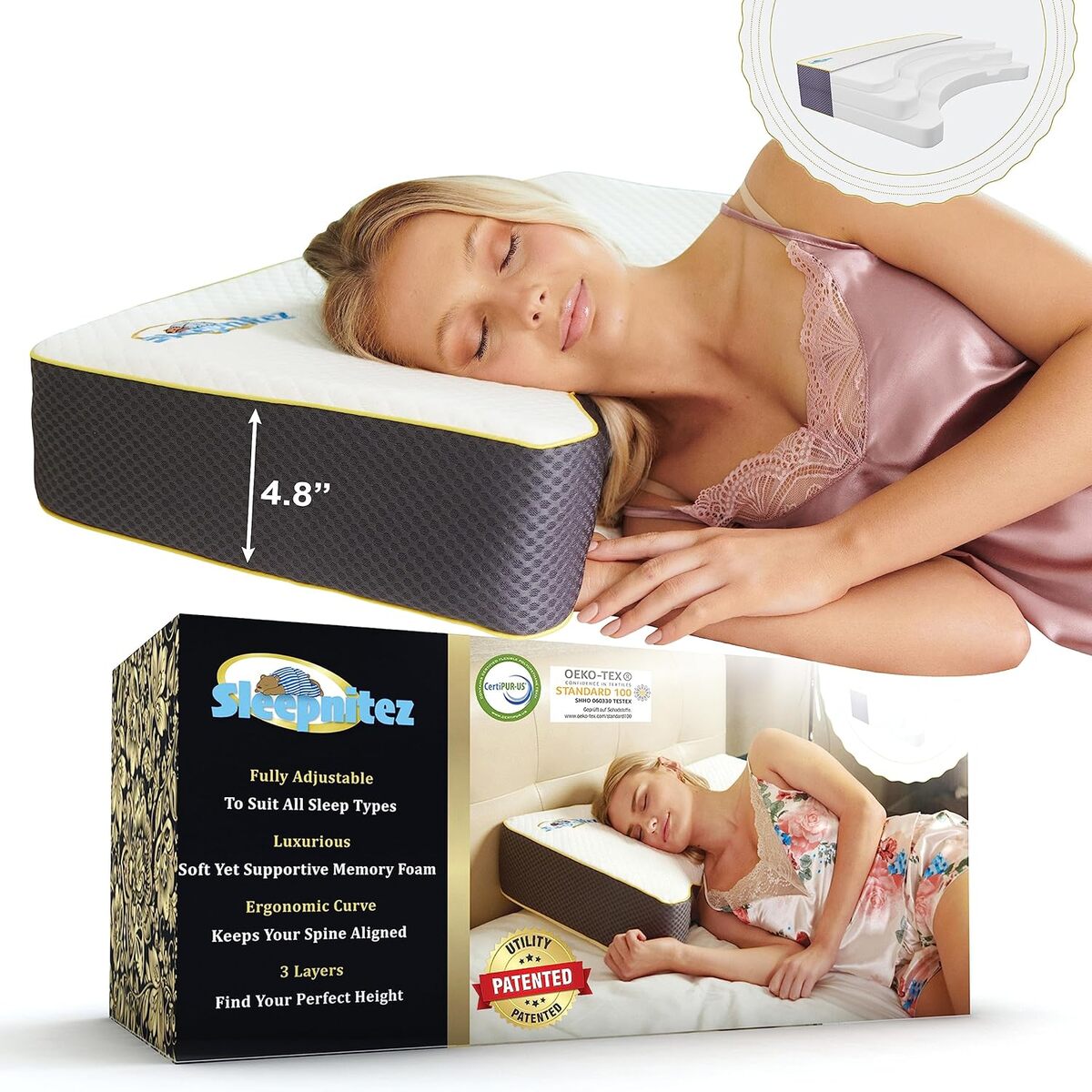 Test : oreiller Sleepnitez pour douleurs cervicales