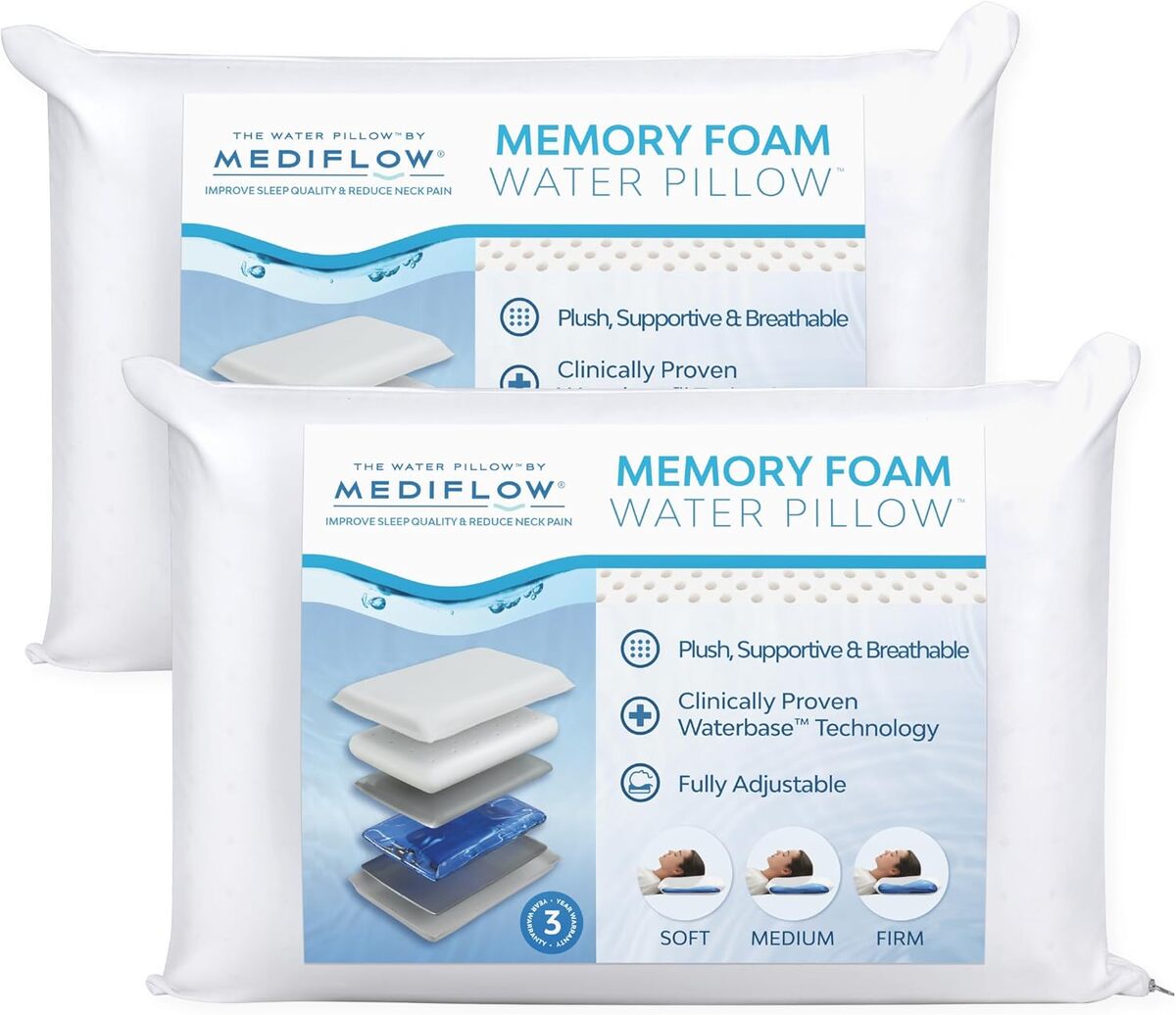 Test de l'oreiller Mediflow Waterbase : sommeil amélioré