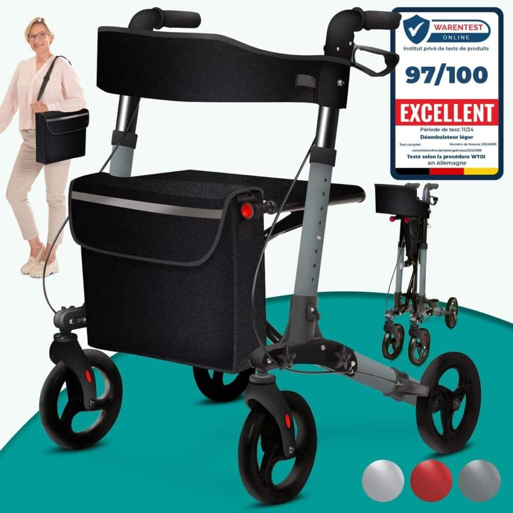 Test du déambulateur 4 roues ELONEO : pratique et pliable