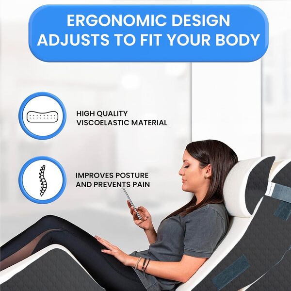 Oreiller cale viscoélastique 4 pièces pour dormir – Oreiller viscoélastique anti-reflux chirurgical – Coussin cale en mousse pour dossier jambes, dos, tête et cou – Oreiller de lecture