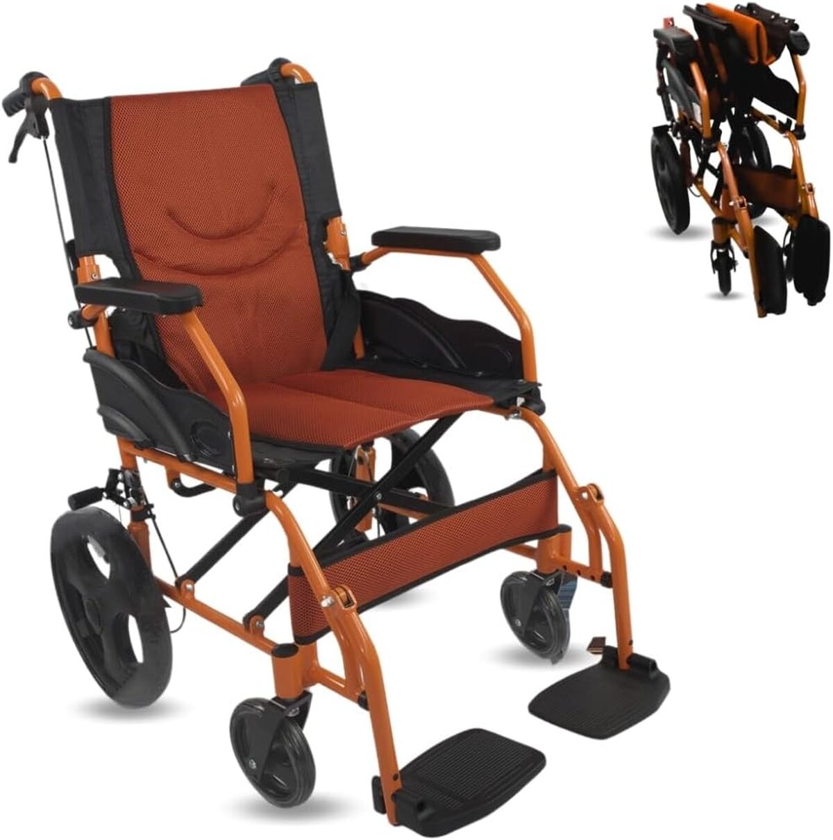Test du fauteuil roulant pliant Mobiclinic pirámide : légèreté et freinage double