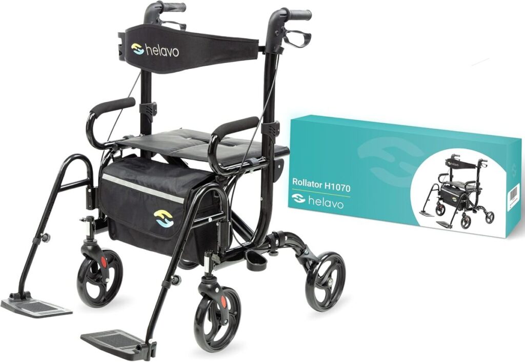 Test : helavo 2 en 1 déambulateur pliable et fauteuil roulant transformable