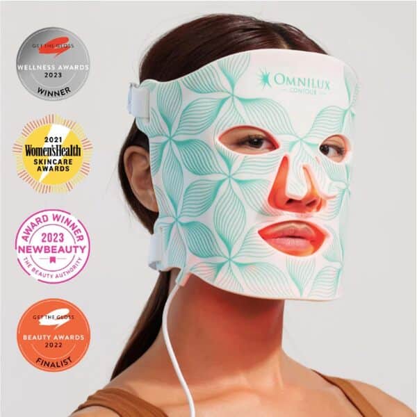Masque de luminothérapie LED flexible approuvé par la FDA. Traitement professionnel de qualité clinique à domicile (femmes)