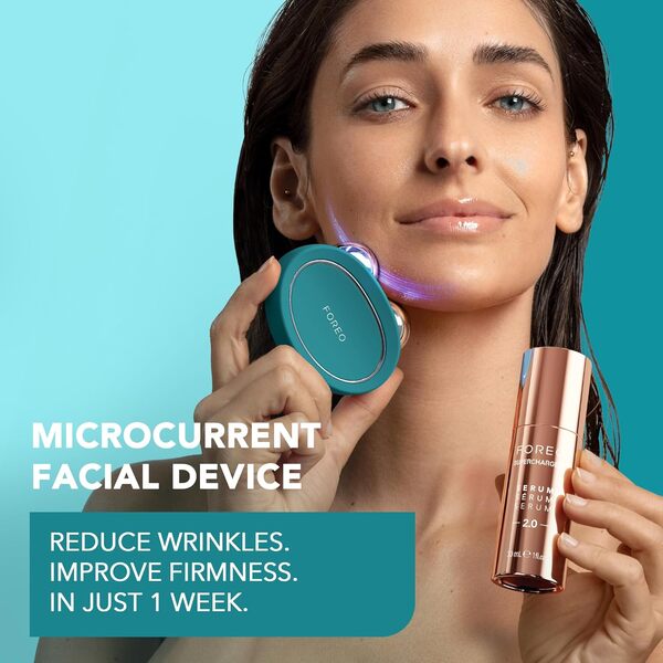 FOREO BEAR 2 Appareil micro courant visage liftant et tonifiant avancé - Sculptant anti-âge - Lifting visage instantané - Raffermir, modeler - Non invasif - Evergreen