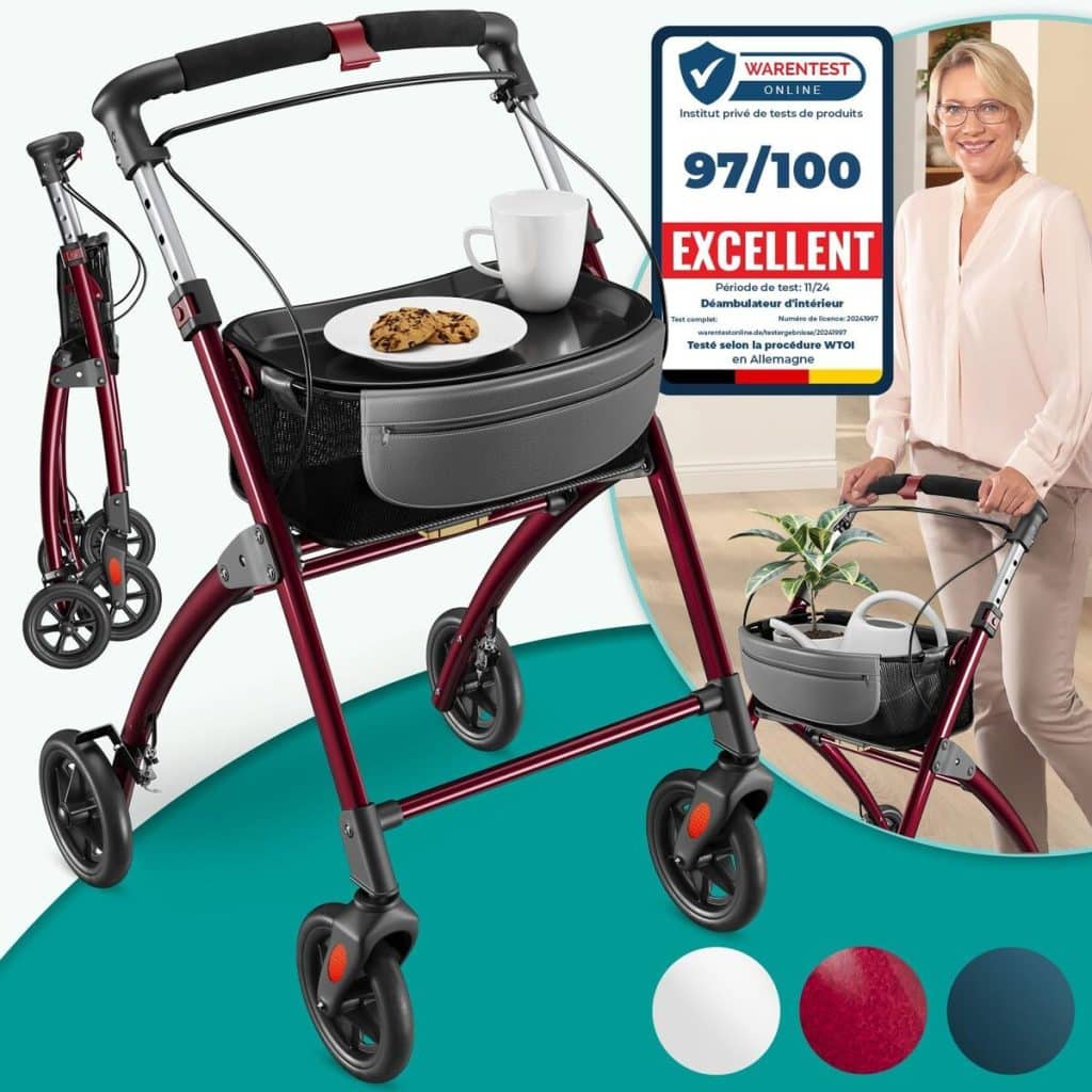 Test du déambulateur 4 roues pliable Eloneo : praticité et légèreté en intérieur