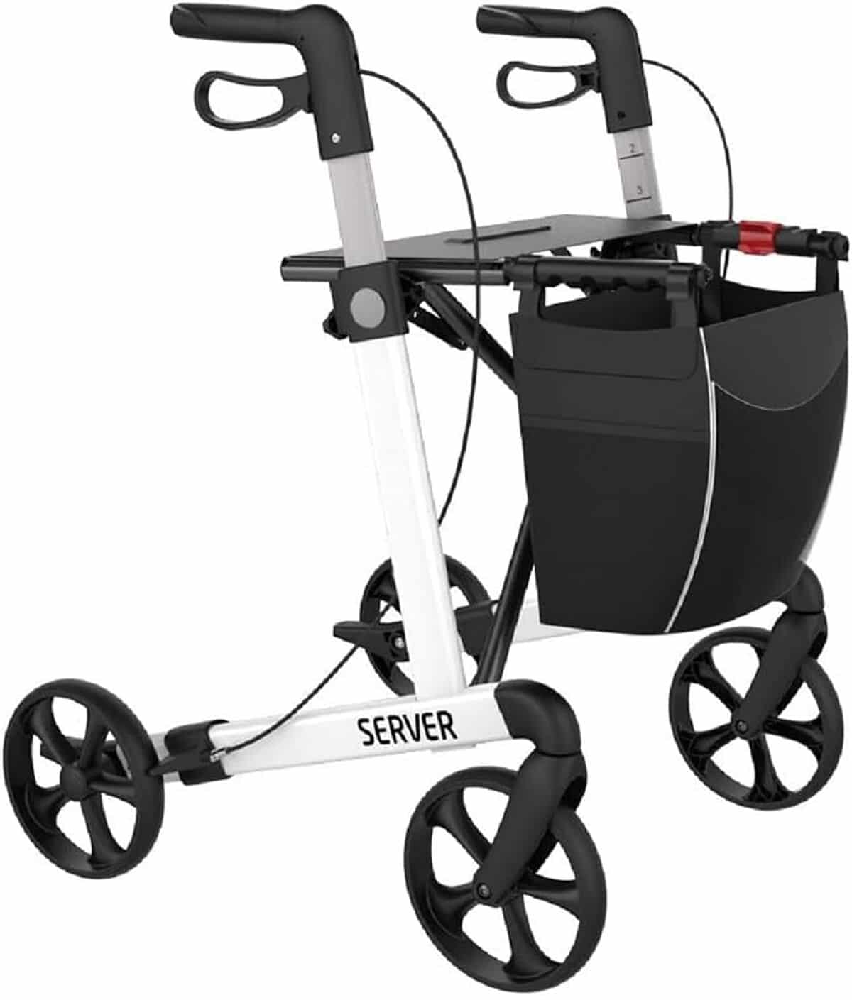 Test du déambulateur 4 roues Rehasense Server M blanc : léger et pliable