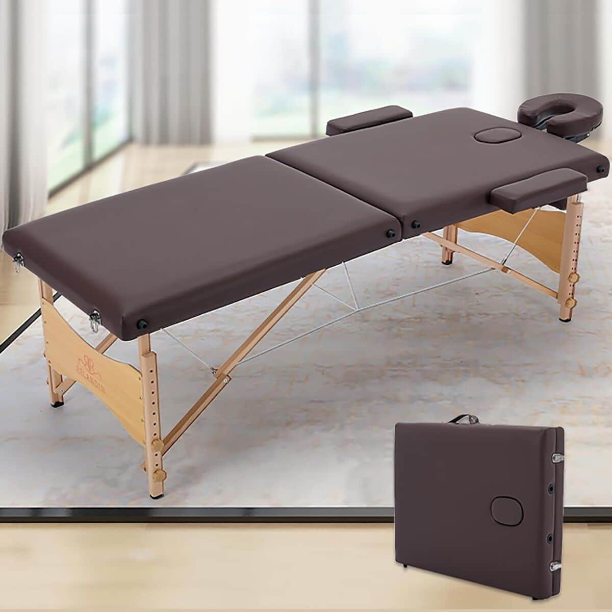 Test : table de massage portable Relandin, cadre en bois robuste