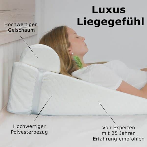 supply24 Reflux Oreiller orthopédique en Mousse Gel de Coussins en biseau Coussin de Nuque traversin 65 x 60 x 32 cm keilförmiges Coussin Coussin Doux pour la Lecture Regarder la télévision