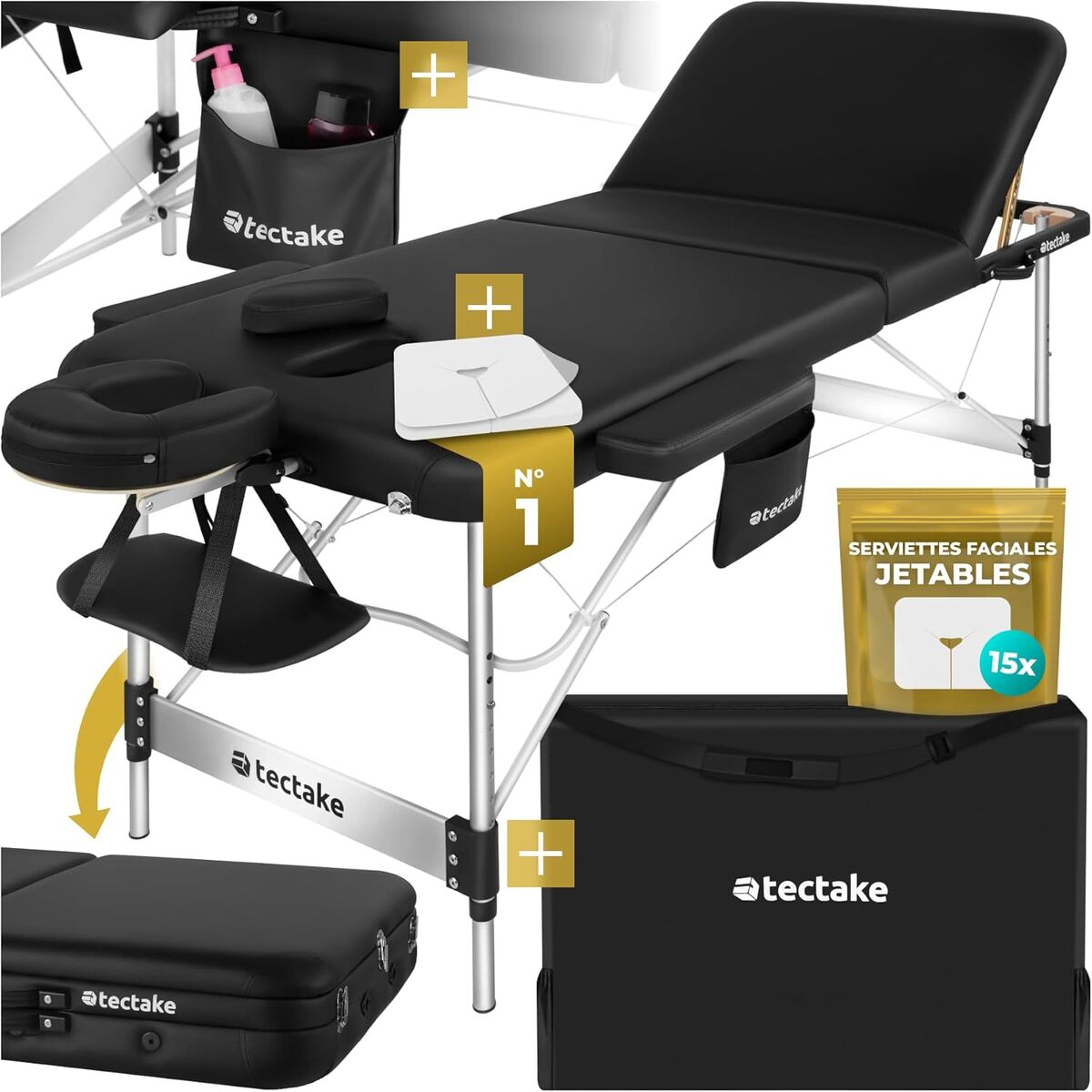 Test : table de massage pliante TecTake professionnelle 3 zones