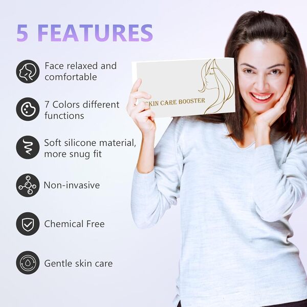 YIPYOP Theràpy Màsk à lumière bleue et rouge pour le visage, 7 couleurs LED Theràpy, sans fil, portable et rechargeable pour masque facial à LED soins de la peau à la maison et en voyage