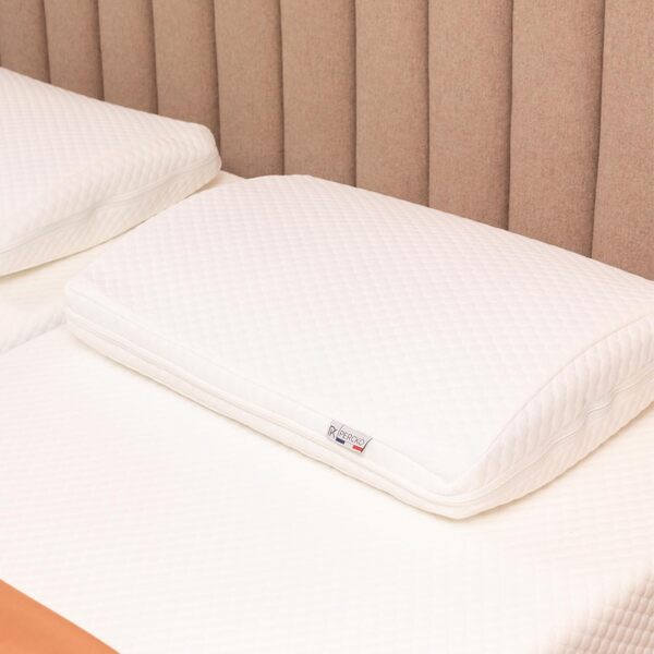 PERCKO - Lot de 2 Oreillers Universels - Soutien Cervical Optimal et Confort - Mémoire de Forme - Hypoallergénique - Fabrication Française - 60x40 cm - Blanc