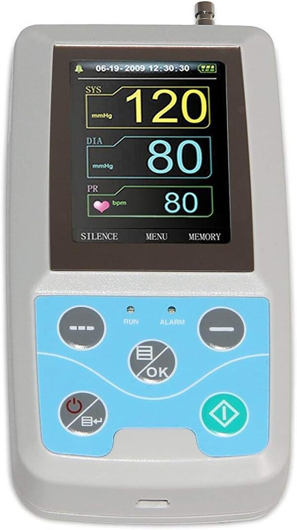 Cardiofréquencemètres Tensiomètre ambulatoire Holter pour tension artérielle, enregistrement de données, piles alcalines AA requises, câble USB pour connecter l'ordinateur (WINDOWS uniquement), ABPM50 par BALL