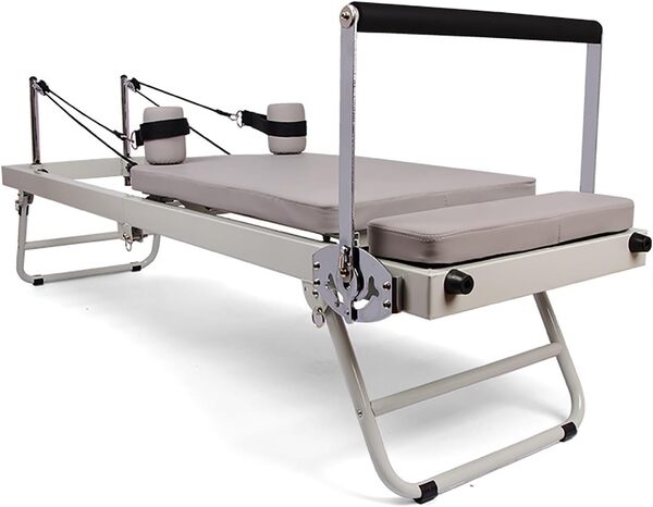 NYZAL Machine Pilates Reformer for entraînements à Domicile avec Cadre Pliable, Pilates Reformer avec 5 Cordons de résistance, Facile à déplacer et à Ranger, Dispose de Roues de bibliothèque Robustes
