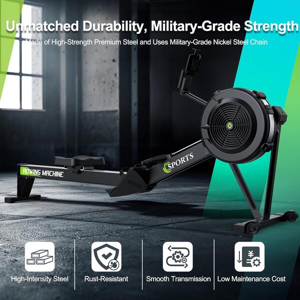 ORISYN Rameur pour la maison avec résistance magnétique réglable, rameur avec ordinateur de bord Bluetooth, capacité de charge de 170 kg