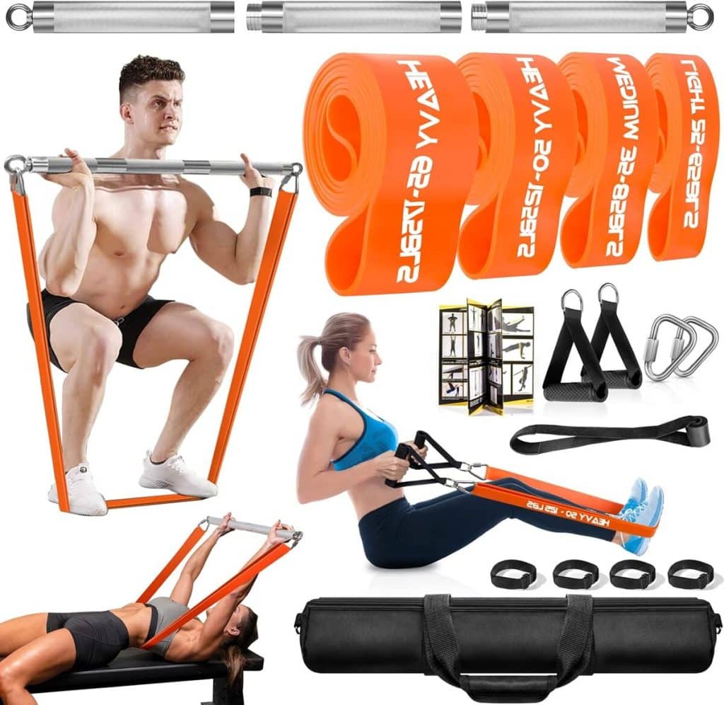 Test : barre DASKING 98cm avec bandes de résistance pour fitness et musculation