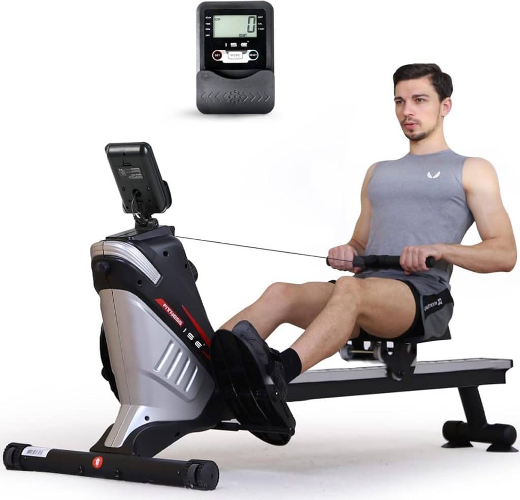 Test du rameur ISE pliable 8 niveaux : musculation et cardio-training