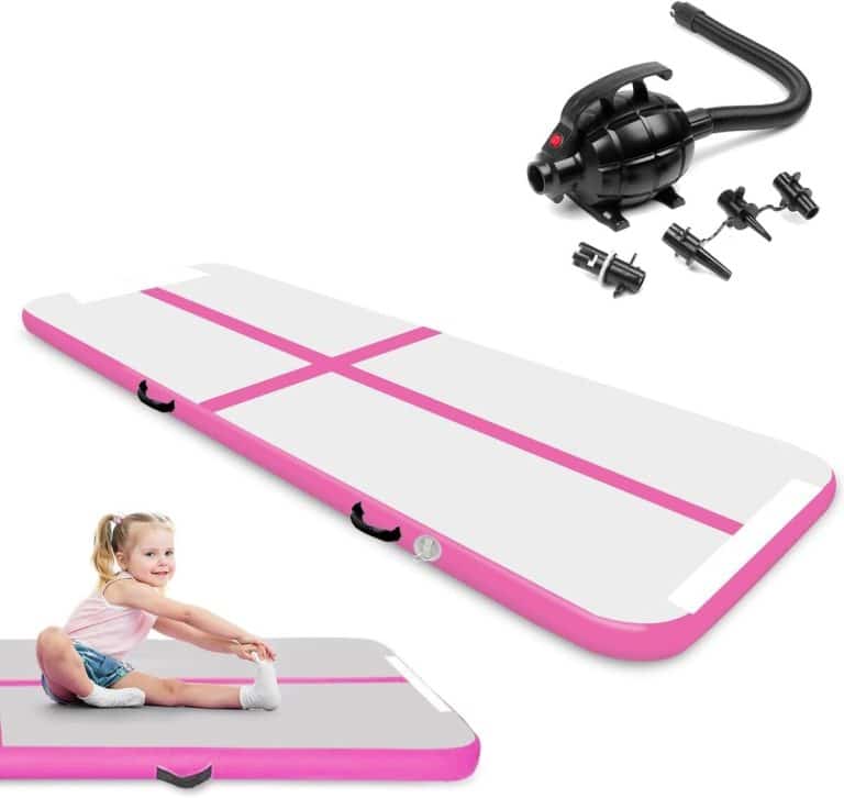 VOFiTNY Tapis de gymnastique gonflable avec baril d'air octogonale avec pompe pour maison/salle de sport