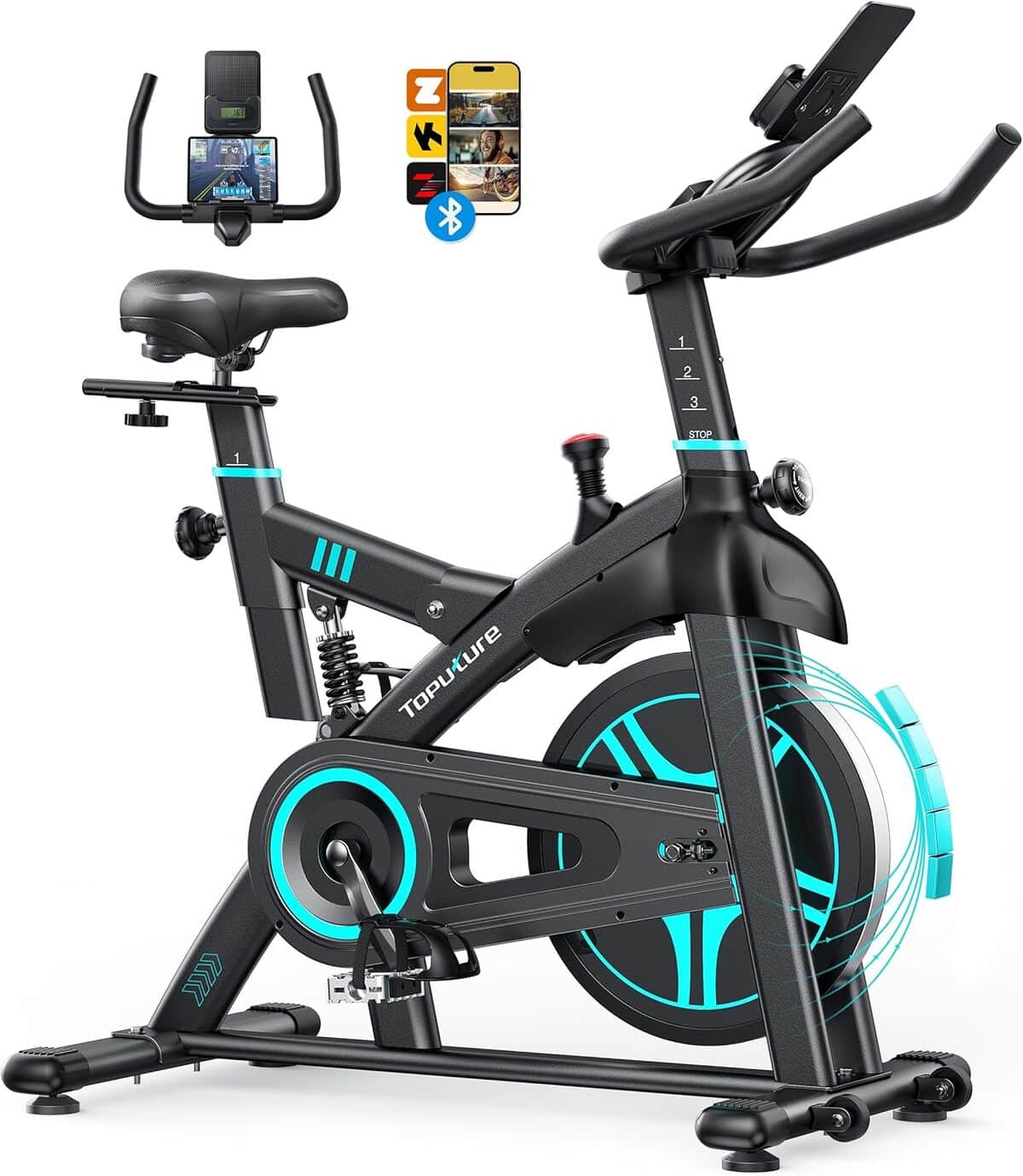Test du vélo d'appartement TOPUTURE : connectivité et résistance à 100 niveaux
