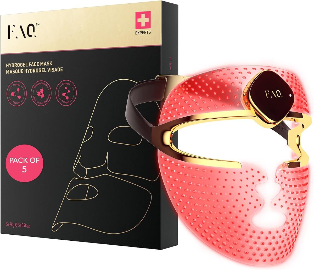 Test masque LED FAQ 202 : peau éclatante et nourrie