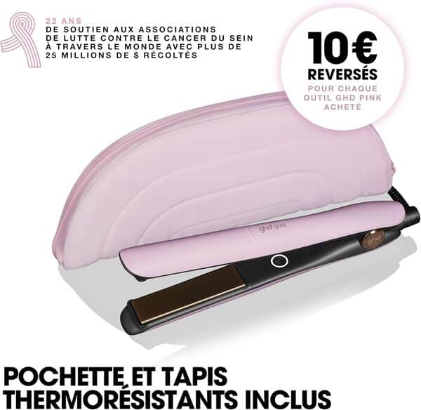 ghd - Lisseur ghd Gold - Fer à lisser Professionnel (Rose) Collection Pink - Cheveux plus lisses, 65% plus brillants - Lissez et ondulez grâce à son design - Lisseur cheveux pour tous types de cheveux