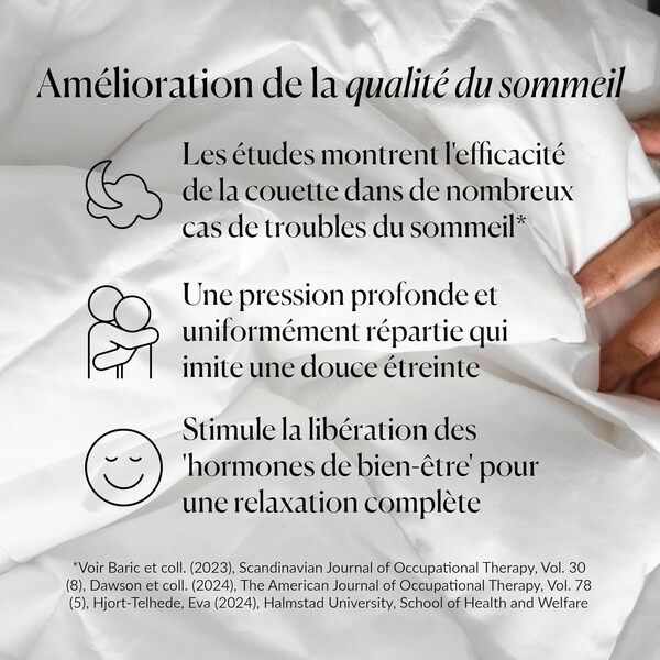 CURA Pearl Classic Couette lestée 135x200 cm 11kg - Couverture thérapeutique Anti-Stress - Lourde pour Un Sommeil Profond & Une Meilleure récupération - 100% Coton - Heavy Weighted Blanket