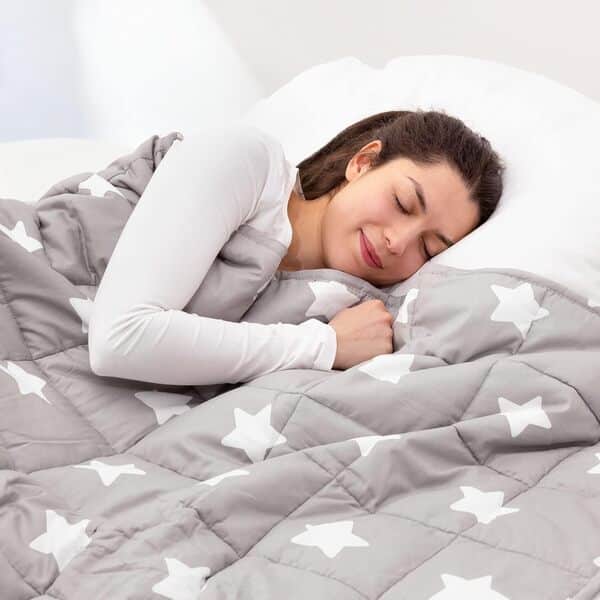 Navaris Couverture Lestée - Couverture Pondérée Relaxante 135 x 200 cm - Cocooning - 100% Coton - 8,8kg