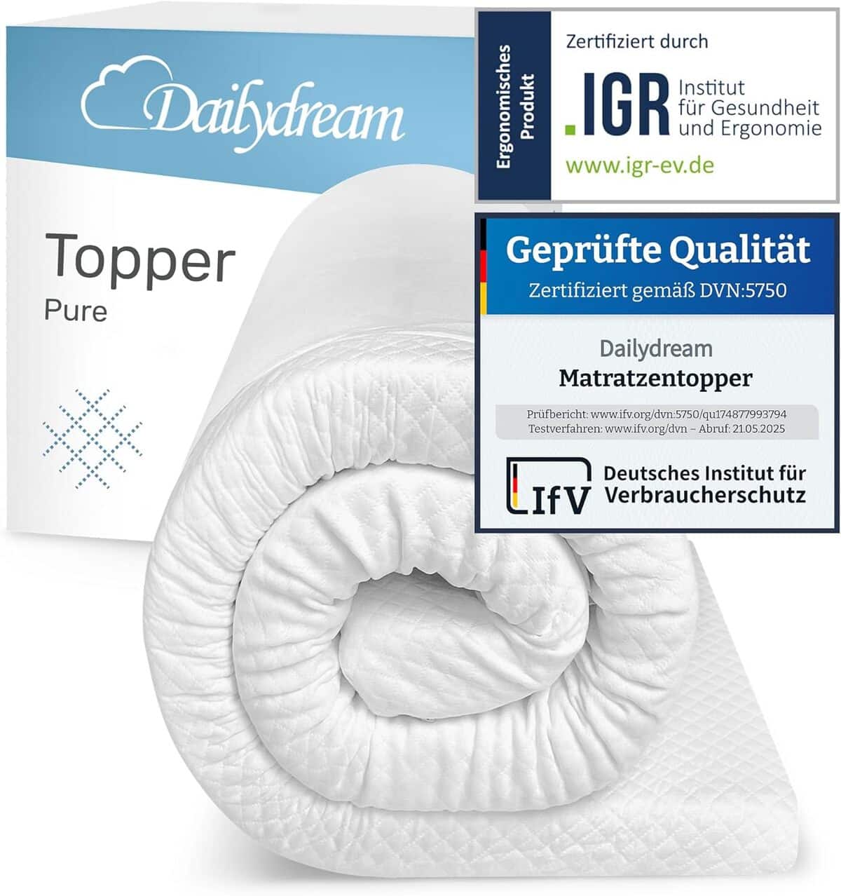 Test du surmatelas Dailydream en mousse mémoire de forme 5 cm