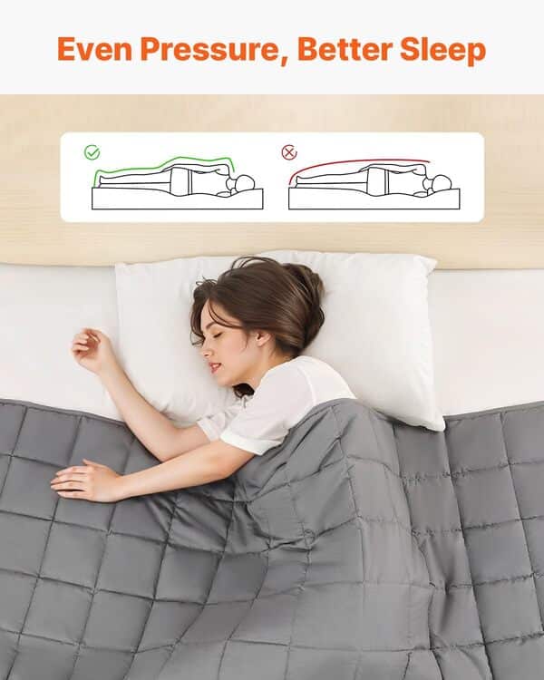 VEVOR Couverture lestée 223,5 x 264,2 cm – Très grand lit – Couverture lourde de 11,3 kg avec perles de verre rafraîchissantes, douce et respirante pour une utilisation en toutes saisons, convient