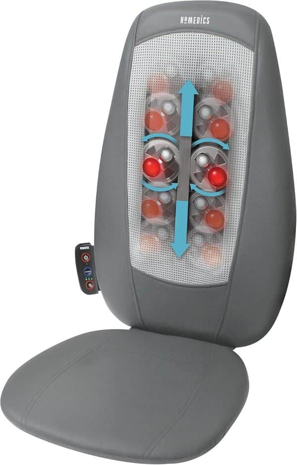 Homedics Siège Massant Shiatsu Dos et Épaules | Fauteuil de Massage Réglable, Relâchez La Tension Musculaire & Spa pour Pied – Bain a remous et Masseur pour les pieds avec Chaleur