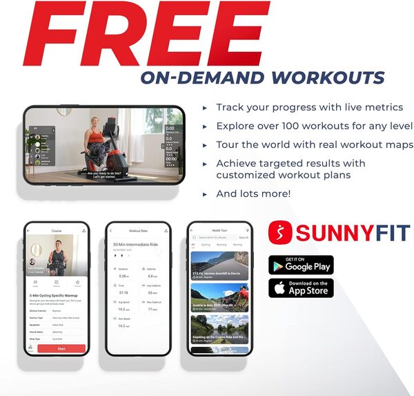 Sunny Health & Fitness Elite Vélo Elliptique Et Entraîneur Semi-Allongé Avec Poignées Pour L’entraînement Des Bras Et Des Jambes, Siège Facilement Réglable, Dossier En Mesh Avec SunnyFit APP Gratuite