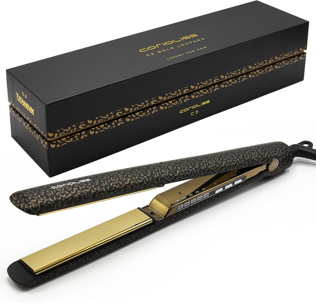 Test du lisseur Corioliss C3 Leopard Gold : plaques titane ultra rapides