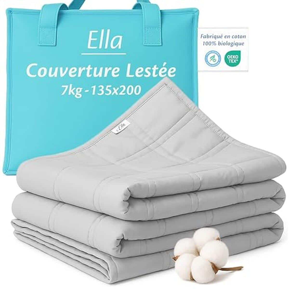 Test : couverture Ella lestée 7kg, douceur et relaxation
