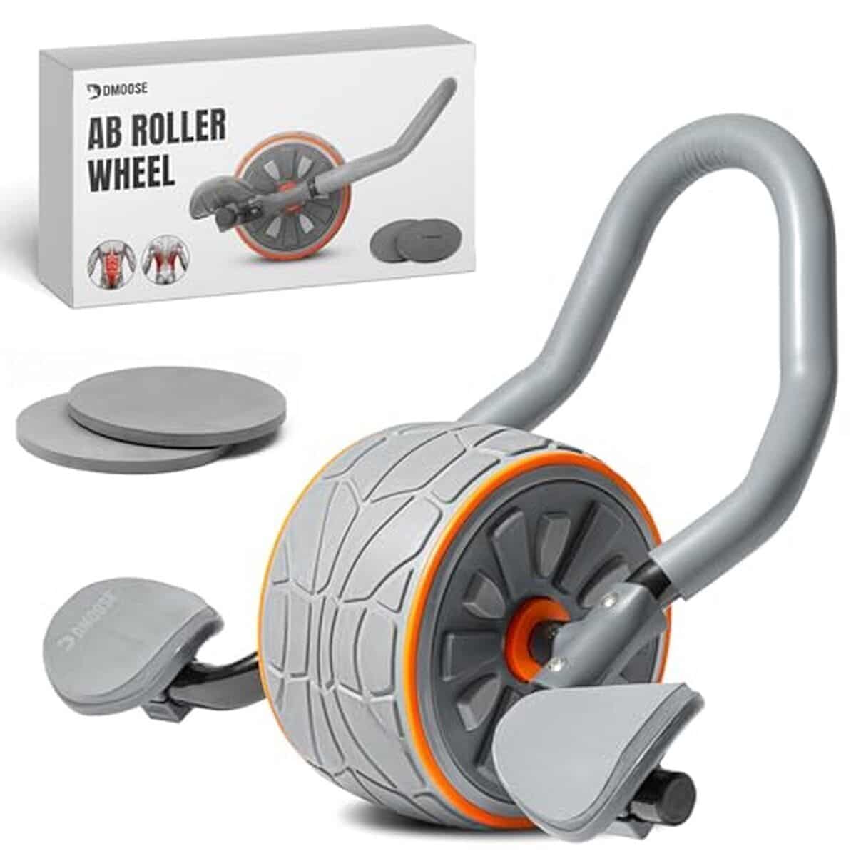 Test roue abdominale DMoose Fitness avec coudière et genouillères