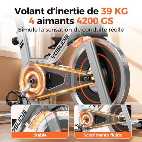 Découvrez notre avis détaillé sur le vélo d'appartement magnétique réglable et connecté de yosuda : un allié efficace pour vos séances de fitness дома