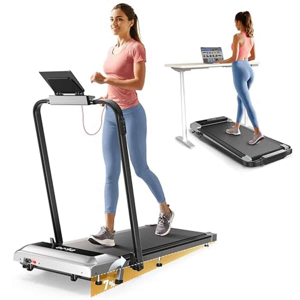 Test du tapis de course compact et portable 3 en 1 : puissance 2, 5 HP, pliable