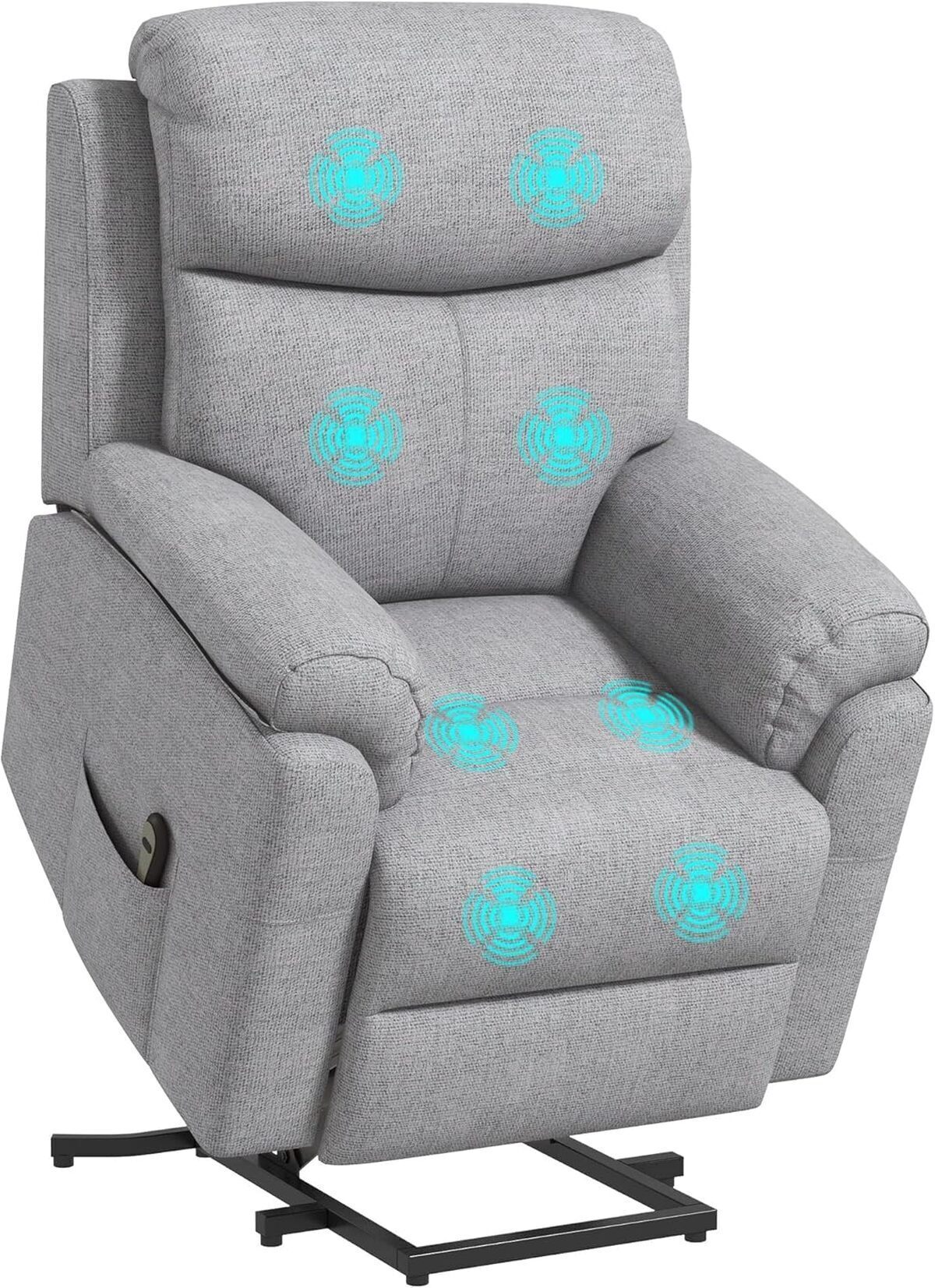 Test du fauteuil de massage électrique HOMCOM inclinable en tissu lin gris