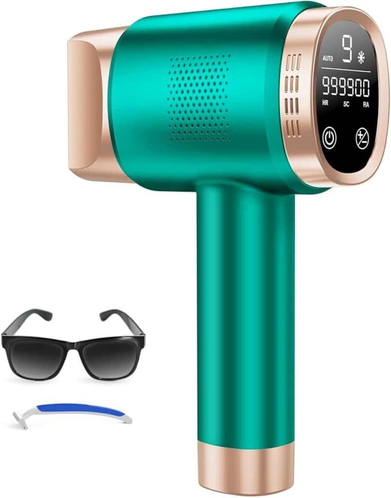 Test : épilateur 8 °C lumière pulsée avec refroidissement, vert