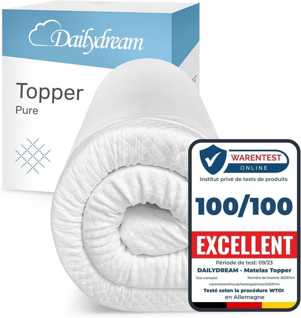 Test du surmatelas Dailydream 140 x 190 cm mémoire de forme