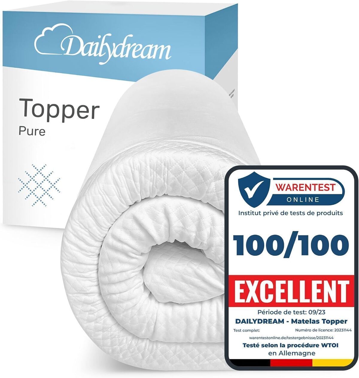 Test du surmatelas Dailydream 140 x 190 cm mémoire de forme