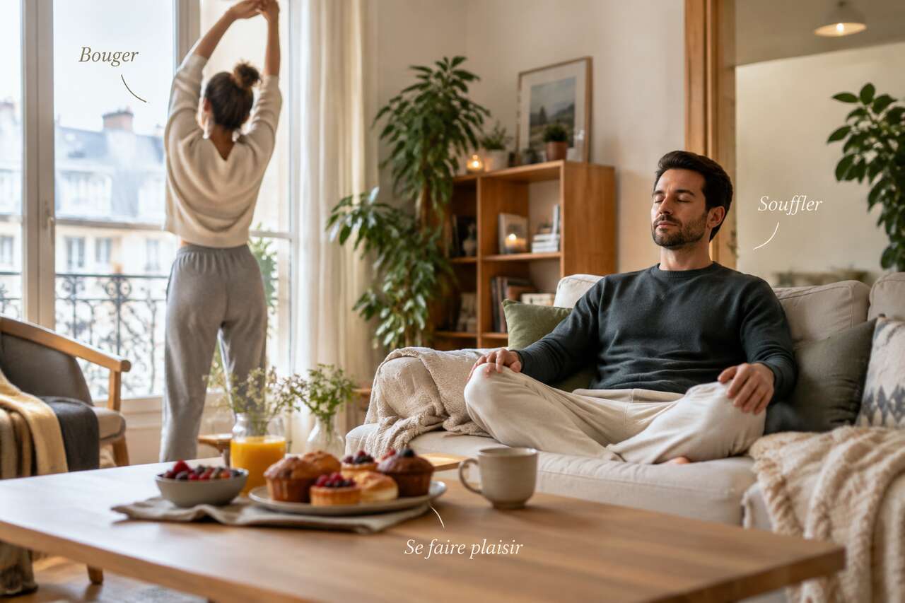 Composer un programme en trois temps : bouger, souffler, se faire plaisir Composer un programme en trois temps : bouger, souffler, se faire plaisir